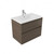 Fucina Vanity Wall 750 1 Taphole Vitreous China Top 2 Drawer Charred Oak Organic