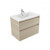 Fucina Vanity Wall 750 1 Taphole Vitreous China Top 2 Drawer Seasoned Oak