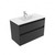 Fucina Vanity Wall 900 1 Taphole Vitreous China Top 2 Drawer Black Timberland