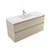 Fucina Vanity Wall 1200 1 Taphole Vitreous China Top 2 Drawer Seasoned Oak