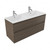 Fucina Vanity Wall 1200 2 Taphole Vitreous China Double Bowl 2 Drawer Charred Oak Organic