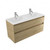 Fucina Vanity Wall 1210 2 Taphole Vitreous China Double Bowl 2 Drawer French Oak Velvet