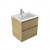 Fucina Vanity Wall 600 1 Taphole Polymarble Top 2 Drawer French Oak Velvet