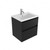 Fucina Vanity Wall 600 1 Taphole Polymarble Top 2 Drawer Black Timberland