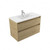 Fucina Vanity Wall 900 1 Taphole Polymarble Top 2 Drawer French Oak Velvet