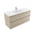 Fucina Vanity Wall 1200 1 Taphole Polymarble Top 2 Drawer Seasoned Oak