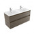 Fucina Vanity Wall 1200 2 Taphole Polymarble Double Bowl 2 Drawer Smokey Oak Timberland