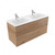 Fucina Vanity Wall 1200 2 Taphole Polymarble Double Bowl 2 Drawer Southern Oak Timberland