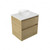 Fucina Vanity Wall 600 White E Stone Top 2 Drawer French Oak Velvet
