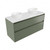 Fucina Vanity Wall 1200 White E Stone Top Double Bowl 2 Drawer Green Slate