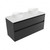 Fucina Vanity Wall 1200 White E Stone Top Double Bowl 2 Drawer Black Timberland