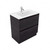 Fucina Vanity Floor 750 1 Taphole Polymarble Top 2 Drawer Fiordland Elm Wilderness