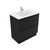 Fucina Vanity Floor 750 1 Taphole Polymarble Top 2 Drawer Black Timberland