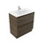 Fucina Vanity Floor 750 1 Taphole Polymarble Top 2 Drawer Smokey Oak Timberland
