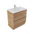 Fucina Vanity Floor 750 1 Taphole Polymarble Top 2 Drawer Southern Oak Timberland