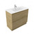 Fucina Vanity Floor 900 1 Taphole Polymarble Top 2 Drawer French Oak Velvet