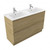 Fucina Vanity Floor 1200 2 Taphole Polymarble Double Bowl 2 Drawer French Oak Velvet