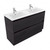 Fucina Vanity Floor 1200 2 Taphole Polymarble Double Bowl 2 Drawer Black Timberland