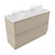Fucina Vanity Floor 1200 White E Stone Top Double Bowl 2 Drawer Seasoned Oak