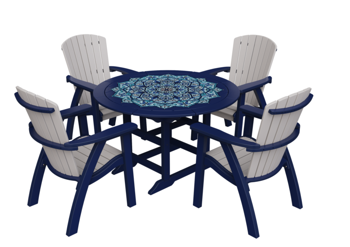PolyCasual Tabletop with 4 Adirondack chairs