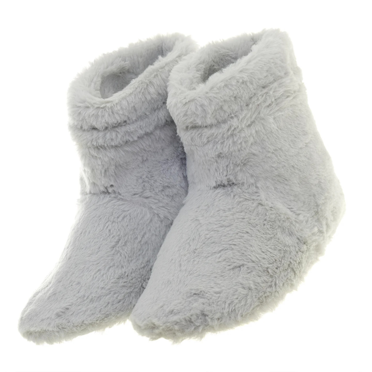 Aroma Home Grey Faux Fur Scented Microwavable Slipper Boots Heat