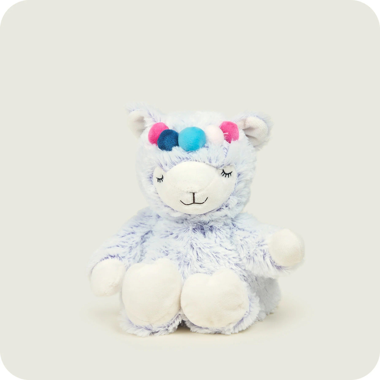 Warmies Orsetto Riccio Marrone Borsa di Grano Microonde, Orsacchiotto ponderato con profumo di lavanda francese essiccata, Peluche caldo o freddo, Cuscinetto termico riscaldabile Taglia Junior