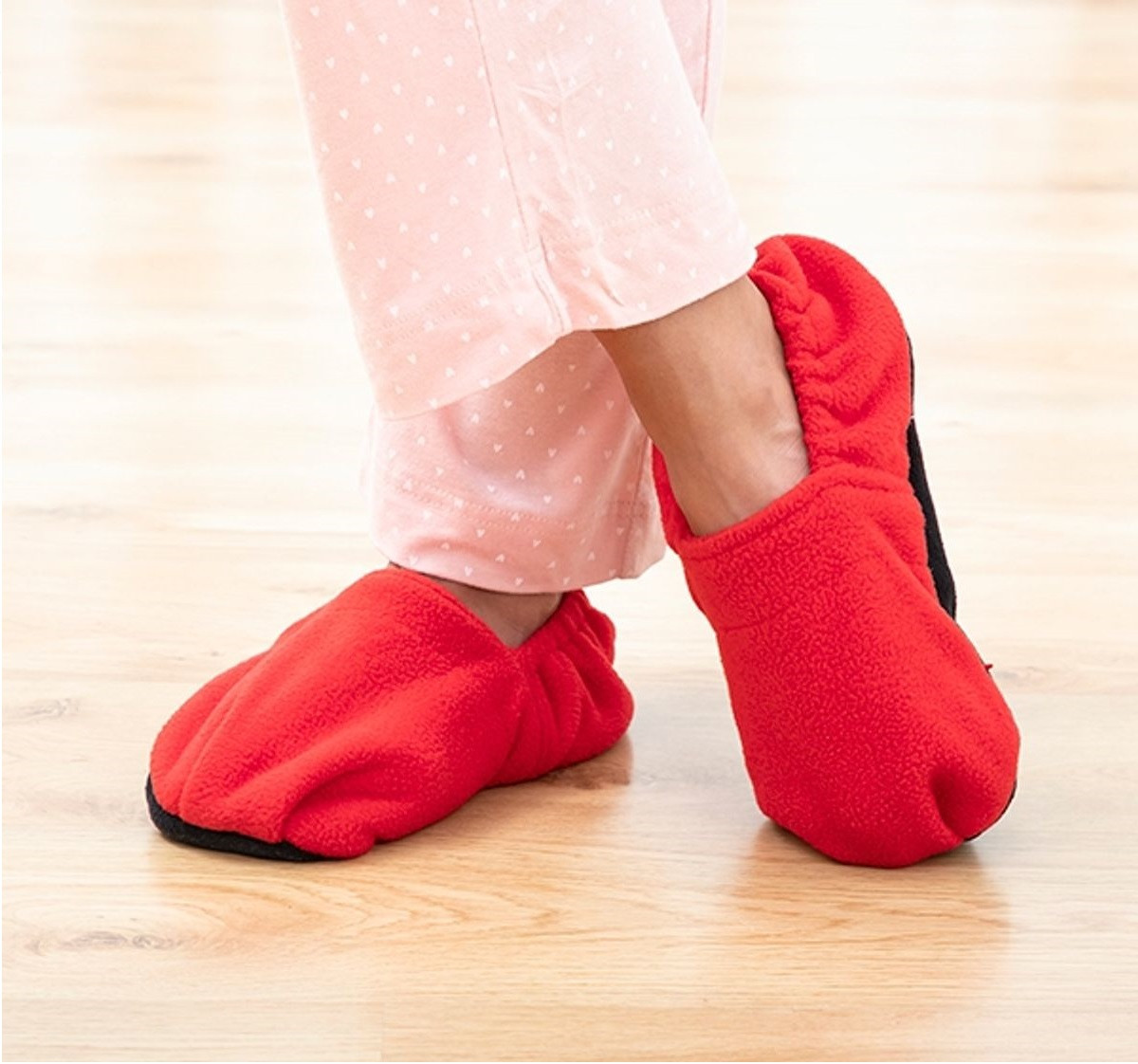 Foot Warming Slippers Red Warm Hug Feet Unscented