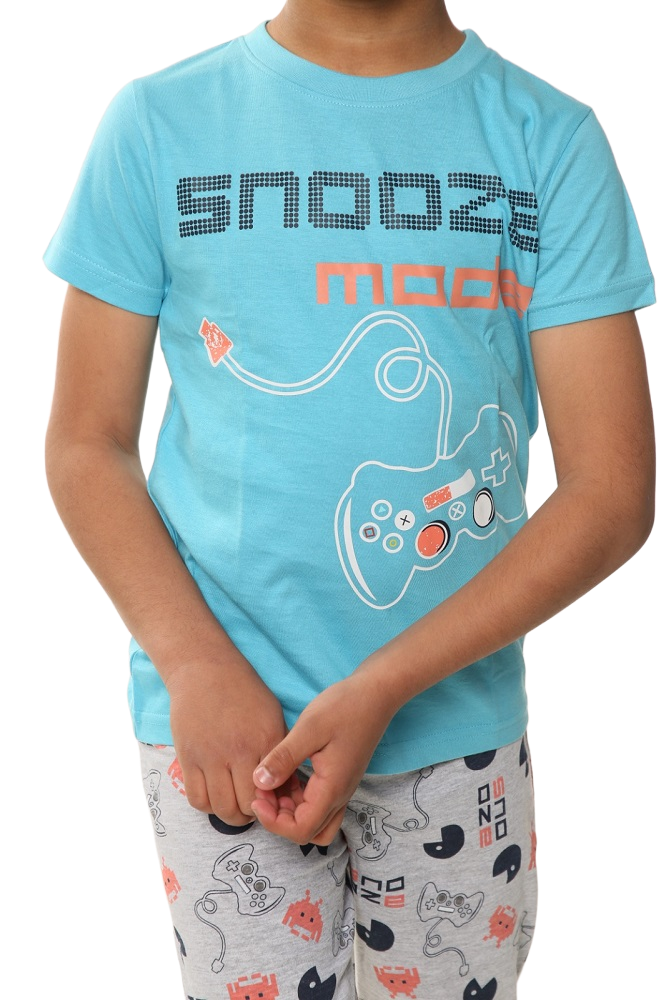 Jongens Epic Gamer korte pyjama voor kinderen, gaming, pjs, headset en controller, logo, korte set, katoenen T-shirt shorts, Zwart, 7-8 jaar