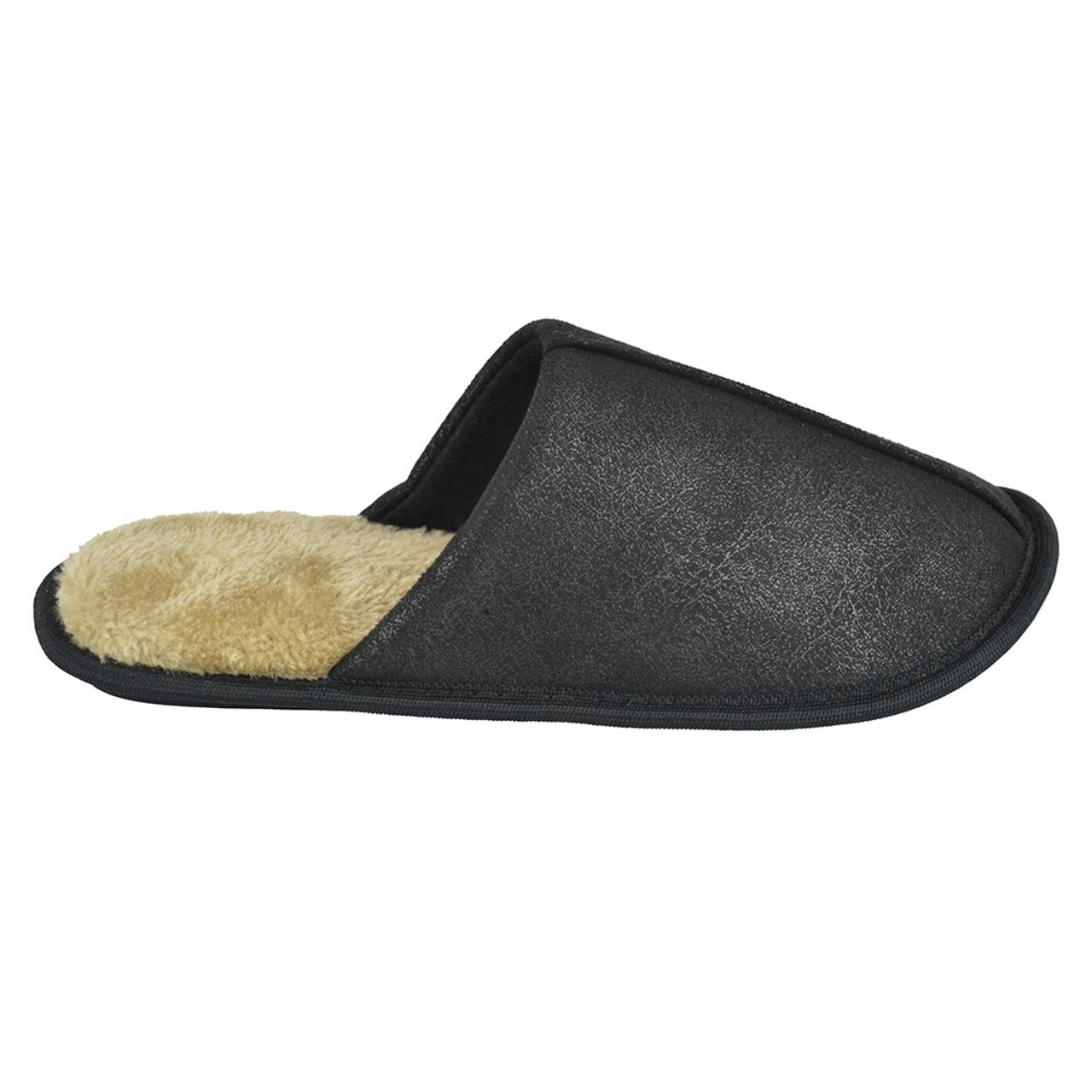 Black fur 2025 mule slippers