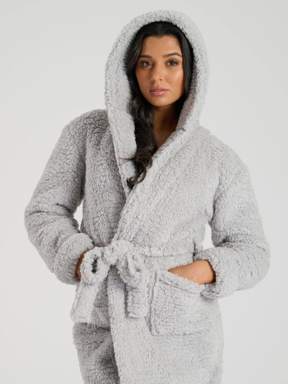 Triumph Robes Fleece Robe 01 Bathrobe, Bianco Seta, 36-38 Donna