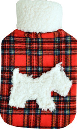 3x LARGE 2L HOT WATER BOTTLE COVERS Soft Tartan Winter Warmer Bed Fleece Jackets 