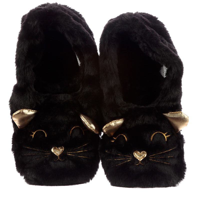 black cat slippers