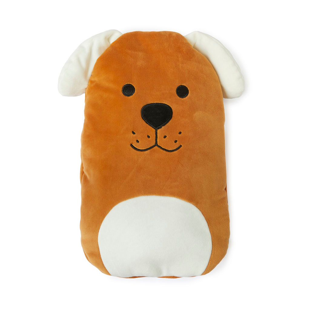 Woof! Brown Dog Plush Fleece 2L Hot Water Bottle Heat Treats