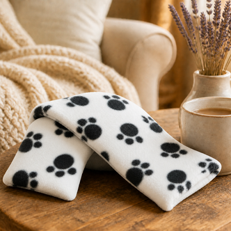Paw Print Fleece Lavender Fleece Wheat Bag