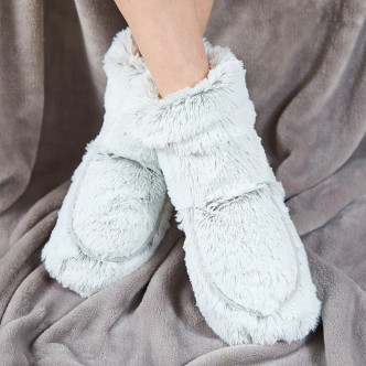 Warmies Grey Fur Microwavable Slipper Boots