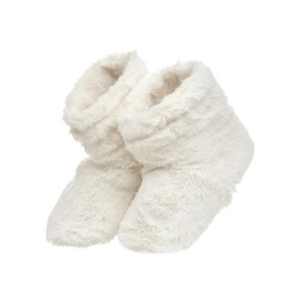 Aroma Home Cream Faux Fur Scented Microwavable Slipper Boots