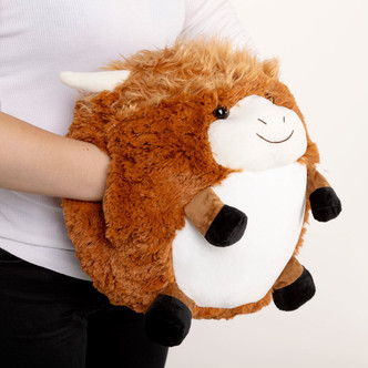 Cozytime Highland Cow Fluffy Faux Fur Giant Hand Warmer