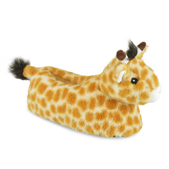 Ladies / Older Girls Giraffe Faux Fur 3D Novelty Slippers 