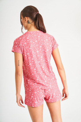 Pink Astrology Print Jersey Pyjama Set