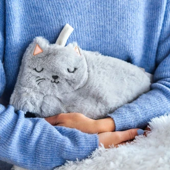Curled Up Cat Novelty Hot Water Bottle