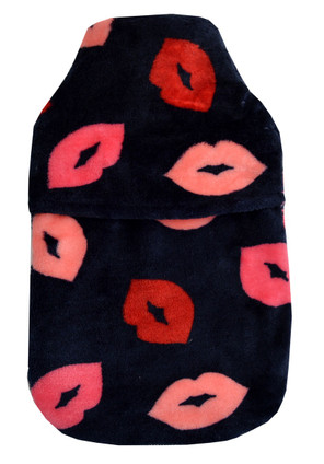 Lips Kisses Plush Cuddlesoft Fleece 2L Hot Water Bottle