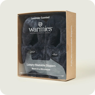 Warmies Charcoal Luxury Fur Microwavable Slippers