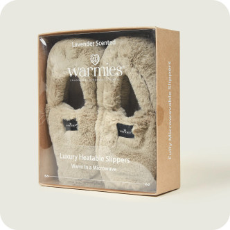 Warmies Latte Luxury Fur Microwavable Slippers