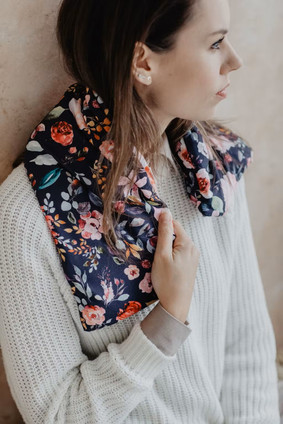 Blue Floral Jersey Unscented Warming Scarf