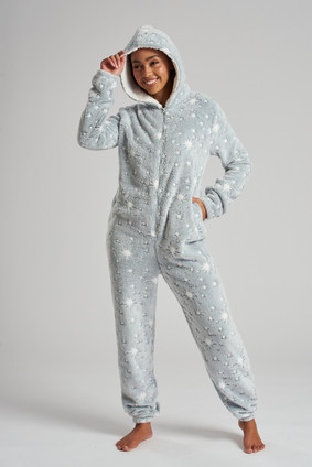 Sparkle Stars Luxury Fleece Hooded Onesie