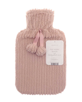 Blush Jacquard Faux Fur 2L Hot Water Bottle