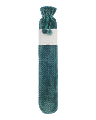 Teal Green Lattice Fleece Long Hot Water Bottle