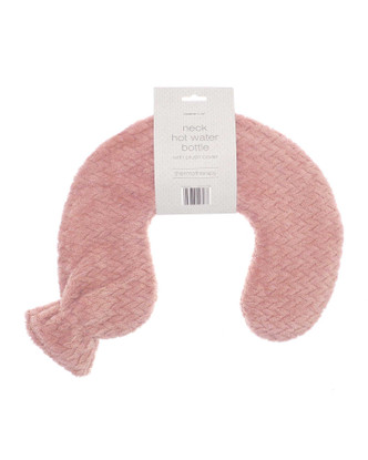 Rosy Pink Lattice Fleece Curved Hot Water Bottle