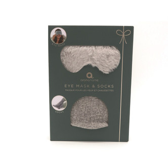 Grey Faux Fur Eye Mask & Socks Gift Set