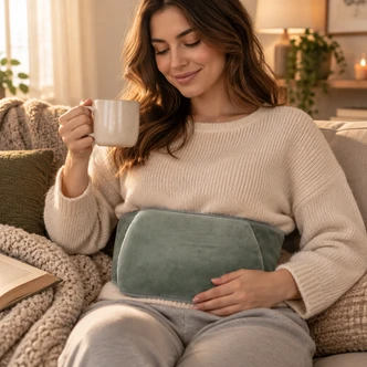 Green Fleece 3 in 1 Hot Water Bottle Body Wrap
